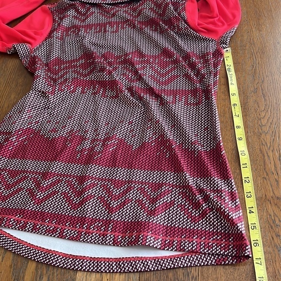 Nike Pro dry fit turtleneck long sleeves solid red sleeves red pattern size L - Picture 10 of 12